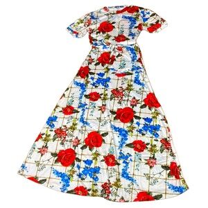 🎀 NWOT 🎀 Floral Red & Blue Women's Dress